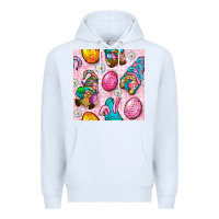 White Easter Gnomies Seamless Pattern Premium Hoodie - BundleAndBundleShop