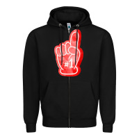 Black number one foam finger Zipper Hoodie - FaDigitalArtStudio