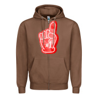 Chestnut number one foam finger Zipper Hoodie - FaDigitalArtStudio