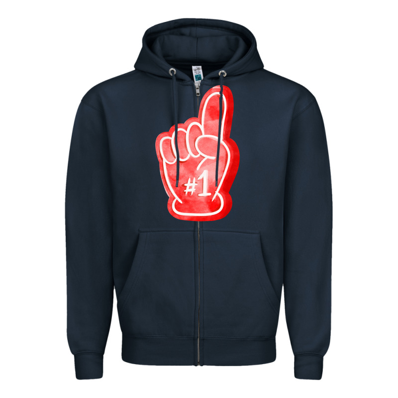 Number One Foam Finger Zipper Hoodie by FaDigitalArtStudio | Teevron