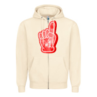 Sandshell number one foam finger Zipper Hoodie - FaDigitalArtStudio