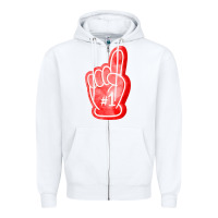 White number one foam finger Zipper Hoodie - FaDigitalArtStudio