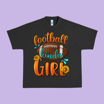 Football Kinda Girl Urban Heavy Tee Designed By Nancycooperartshop