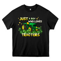 Black just a boy who loves tractors Heavy Core Tee - JahusDesignShop