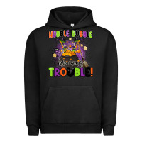 Pigment Black kids halloween hubble bubble here comes trouble Urban Hoodie - BarkalooDesign