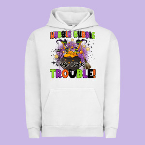Kids Halloween Hubble Bubble Here Comes Trouble Urban Hoodie Designed By Barkaloodesign