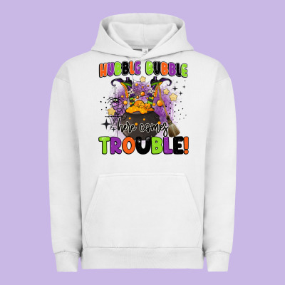 Kids Halloween Hubble Bubble Here Comes Trouble Urban Hoodie Designed By Barkaloodesign