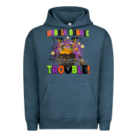 Pigment Midnight Navy kids halloween hubble bubble here comes trouble Urban Hoodie - BarkalooDesign