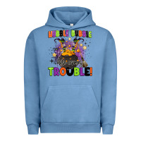 Pigment Pebble Blue kids halloween hubble bubble here comes trouble Urban Hoodie - BarkalooDesign