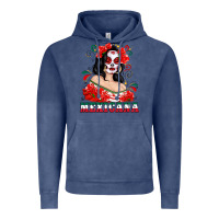 Vintage Denim Mexicana with Skull Girl Vintage Hoodie - texasbilliewilder