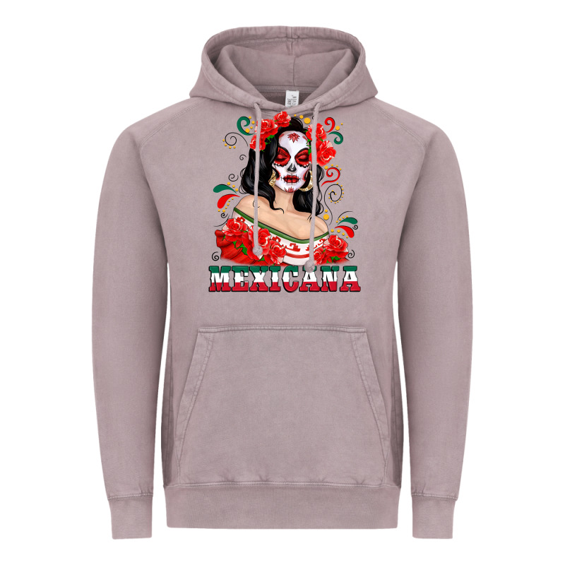 Mexicana With Skull Girl Vintage Hoodie by texasbilliewilder | Teevron