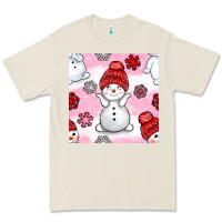 Bone cute snowman and snow flakes seamless pattern bbs Premium Tee - BundleAndBundleShop