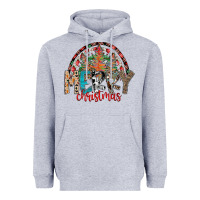Heather Grey Merry Christmas Heavyweight Hoodie - CowhideDigitalArt