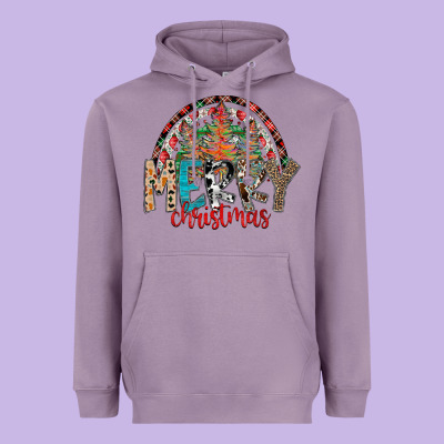 Merry Christmas Heavyweight Hoodie Designed By Cowhidedigitalart