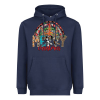 Navy Merry Christmas Heavyweight Hoodie - CowhideDigitalArt