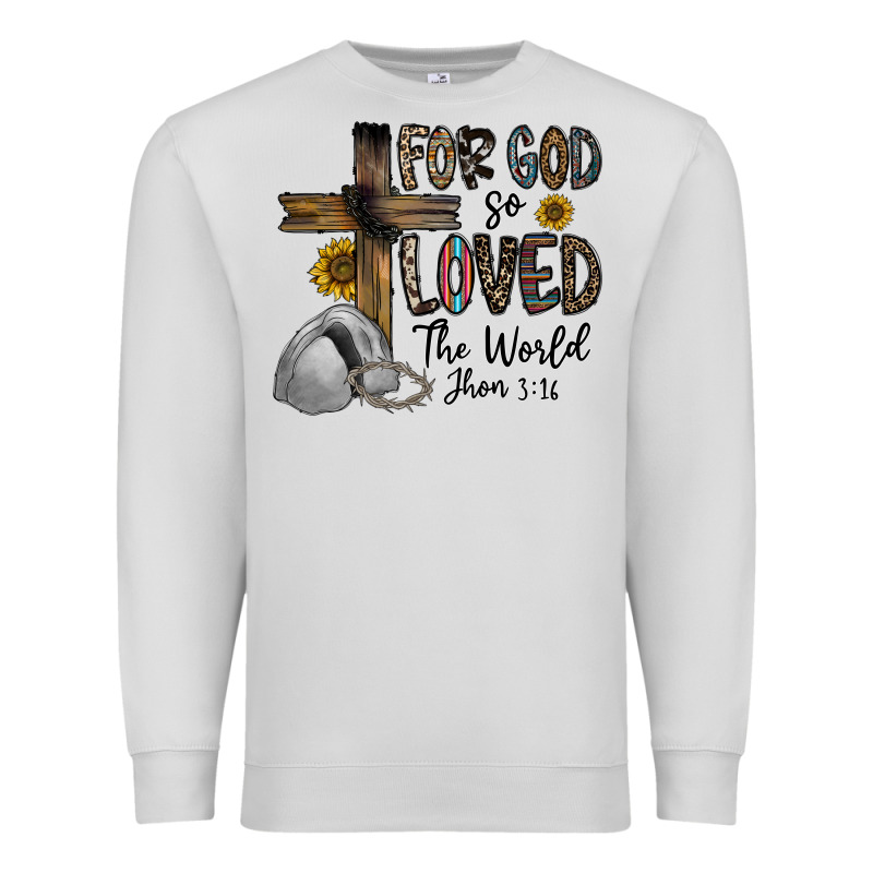 For God So Loved The World Jhon Premium Sweatshirt by CowhideDigitalArt | Teevron