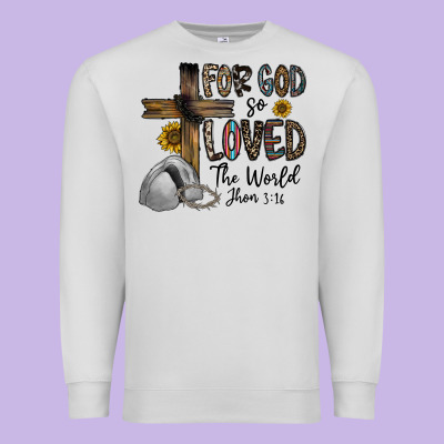 For God So Loved The World Jhon Premium Sweatshirt Designed By Cowhidedigitalart