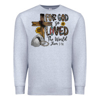 Heather Grey for god so loved the world jhon Premium Sweatshirt - CowhideDigitalArt