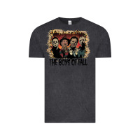 Vintage Black the boys of fall leopard pattern bleached halloween murder t shirt Vintage Tee - maiPhamDesign