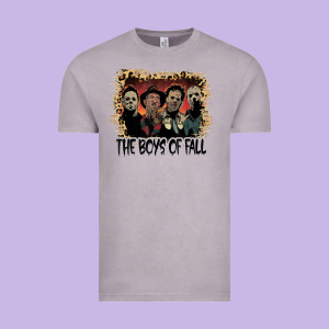 The Boys Of Fall Leopard Pattern Bleached Halloween Murder T Shirt Vintage Tee Designed By Maiphamdesign