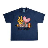 Navy peace love 4th grade Urban Heavy Tee - JahusDesignShop