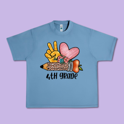 Peace Love 4th Grade Urban Heavy Tee Designed By Jahusdesignshop