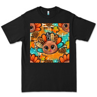 Black thanksgiving turkey and cone with tartan seamless pattern bbs Premium Tee - BundleAndBundleShop