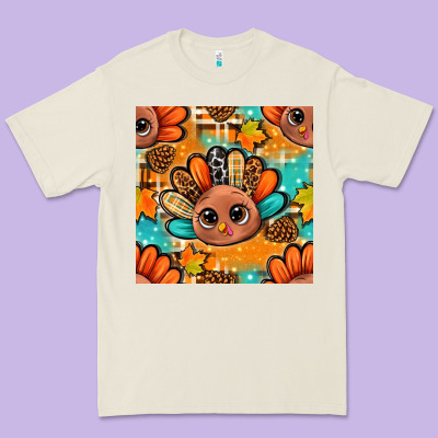Thanksgiving Turkey And Cone With Tartan Seamless Pattern Bbs Premium Tee Designed By Bundleandbundleshop