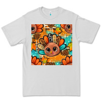 Dove Grey thanksgiving turkey and cone with tartan seamless pattern bbs Premium Tee - BundleAndBundleShop
