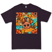 Plum thanksgiving turkey and cone with tartan seamless pattern bbs Premium Tee - BundleAndBundleShop