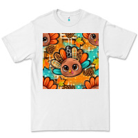 White thanksgiving turkey and cone with tartan seamless pattern bbs Premium Tee - BundleAndBundleShop