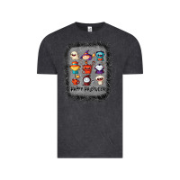 Vintage Black halloween funny set ghost mummy witch vampire and pumpkin t shirt Vintage Tee - maiPhamDesign