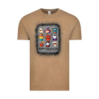 Vintage Coffee halloween funny set ghost mummy witch vampire and pumpkin t shirt Vintage Tee - maiPhamDesign