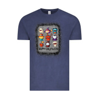 Vintage Denim halloween funny set ghost mummy witch vampire and pumpkin t shirt Vintage Tee - maiPhamDesign