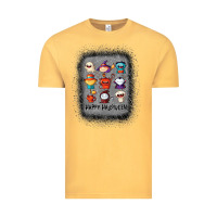 Vintage Mustard halloween funny set ghost mummy witch vampire and pumpkin t shirt Vintage Tee - maiPhamDesign