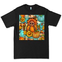 Black thanksgiving turkey with tartan seamless pattern bbs Premium Tee - BundleAndBundleShop
