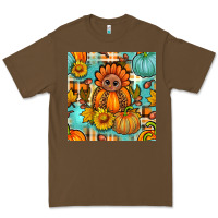 Cacao thanksgiving turkey with tartan seamless pattern bbs Premium Tee - BundleAndBundleShop
