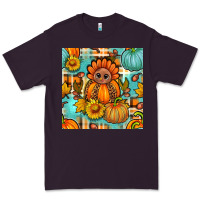 Plum thanksgiving turkey with tartan seamless pattern bbs Premium Tee - BundleAndBundleShop