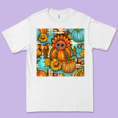 Thanksgiving Turkey With Tartan Seamless Pattern Bbs Premium Tee Designed By Bundleandbundleshop