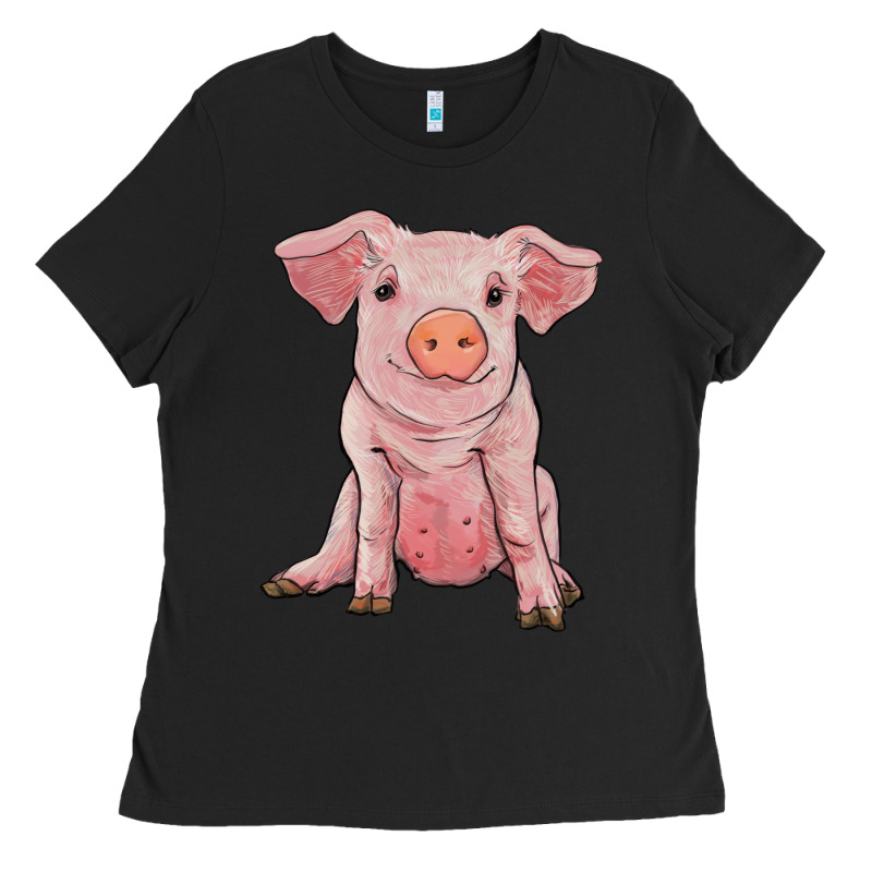 Sitting Pig Ladies Tee by RanaPortraitStore | Teevron