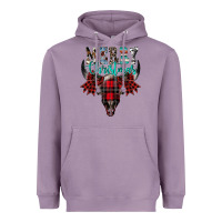 Lavender merry christmas bull skull Heavyweight Hoodie - CowhideDigitalArt