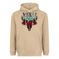 Mushroom merry christmas bull skull Heavyweight Hoodie - CowhideDigitalArt