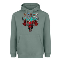 Sage merry christmas bull skull Heavyweight Hoodie - CowhideDigitalArt