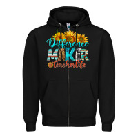 Black difference maker teacher life Zipper Hoodie - BundleAndBundleShop