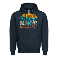 Navy difference maker teacher life Zipper Hoodie - BundleAndBundleShop