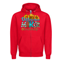 Red difference maker teacher life Zipper Hoodie - BundleAndBundleShop