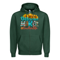 Sports Green difference maker teacher life Zipper Hoodie - BundleAndBundleShop