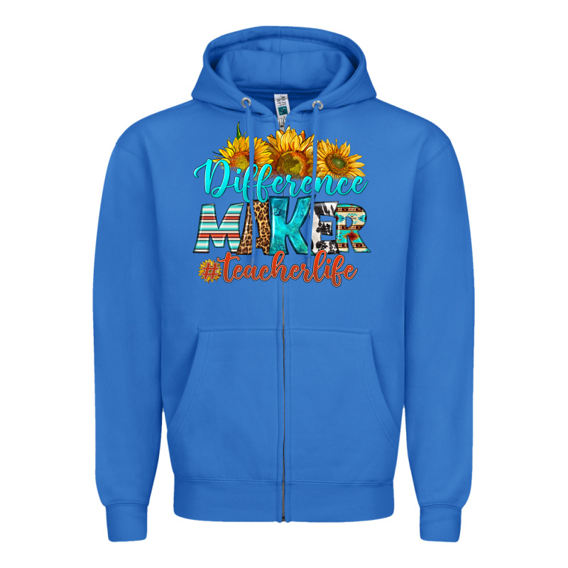 Difference Maker Teacher Life Zipper Hoodie by BundleAndBundleShop | Teevron