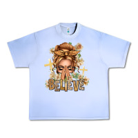 Grape Ice Blonde Hair Believe Praying Caucasian Messy Bun Urban Heavy Tee - texasbilliewilder