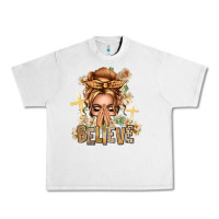 Lunar Rock Blonde Hair Believe Praying Caucasian Messy Bun Urban Heavy Tee - texasbilliewilder
